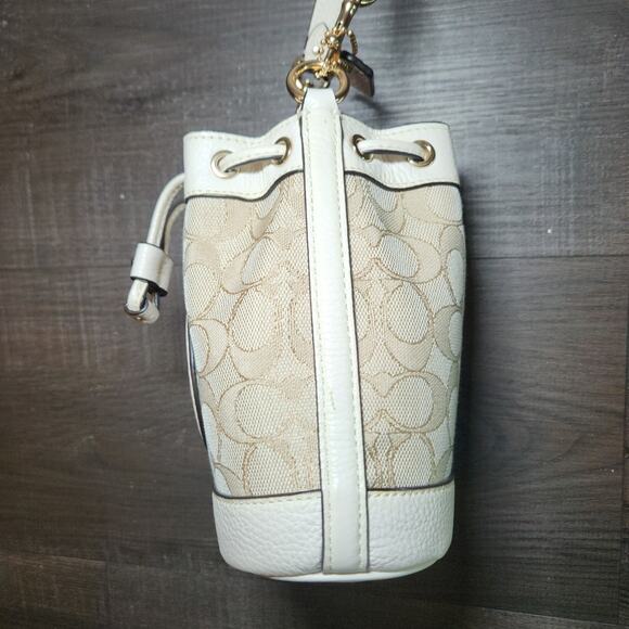 Coach Mini Dempsey Bucket Bag in Signature Jacquard with Stripe and Coach Patch - Picture 6 of 16